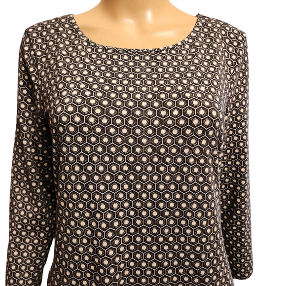 Abstract Pattern Long Sleeve Mini Dress - Picture 2 of 10